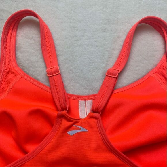 Brooks Orange Racer Back Tank W/Built in Bra Size Medium - Picture 9 of 14